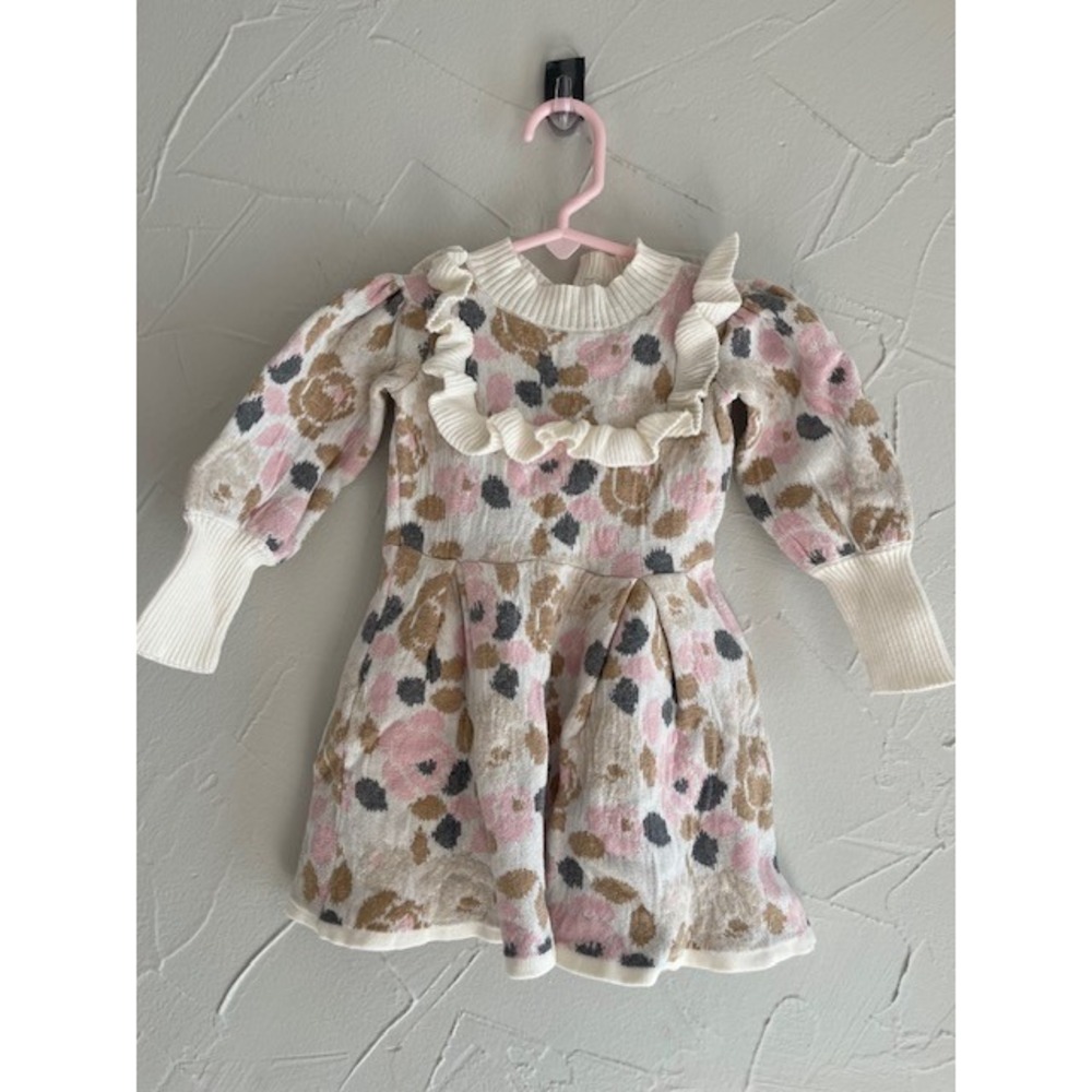 Janie and Jack Sweater Dress Multicolor Pink, Blue, Brown, Ivory, 12-18 Months